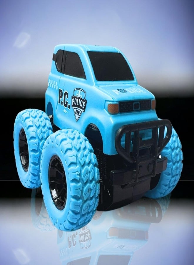 PLUSPOINT Monster Truck Toys - Friction Powered Toy Cars Push and Go Vehicles for Kids Best Christmas Birthday Party Gift for Boys Girls Aged 3 and Above (City 4pc) - Image 3